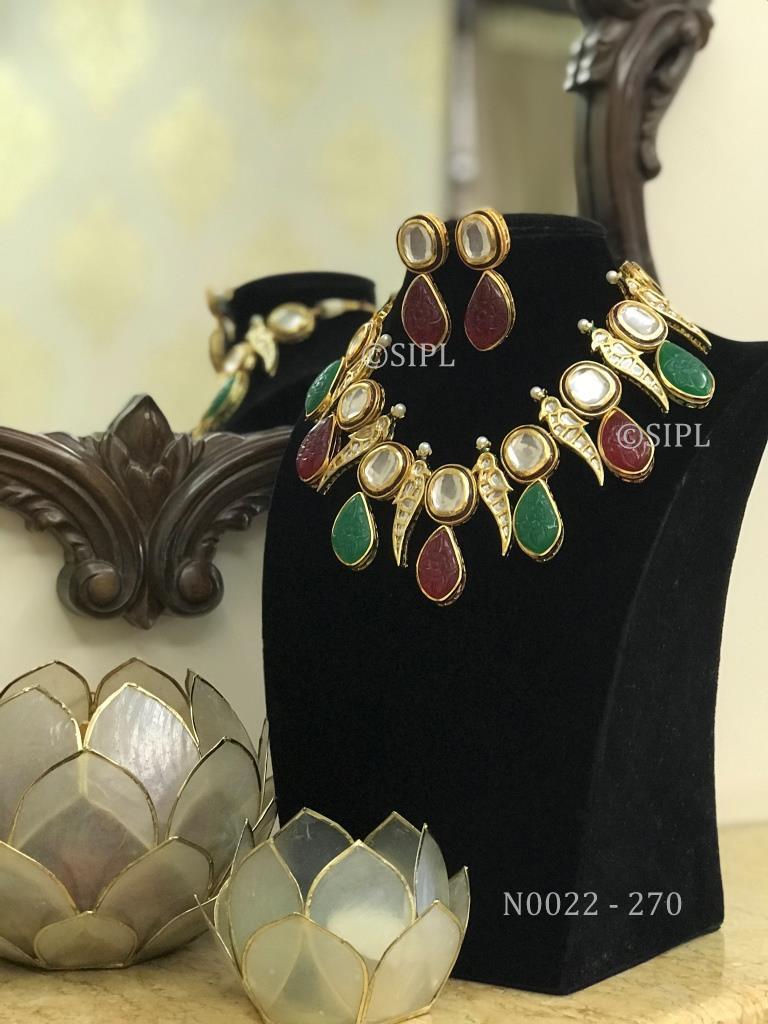 Contemporary Handmade Monalisa Necklace Set Dangle Earrings