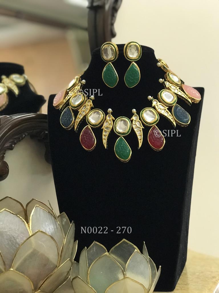 Contemporary Handmade Monalisa Necklace Set Dangle Earrings