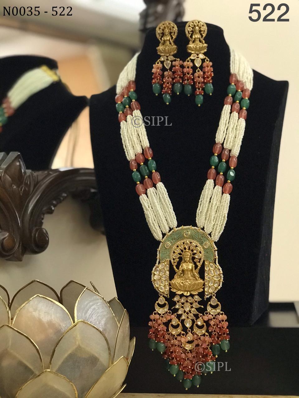 Beautiful Uncut Stone Temple Jewellery Drop Earrings