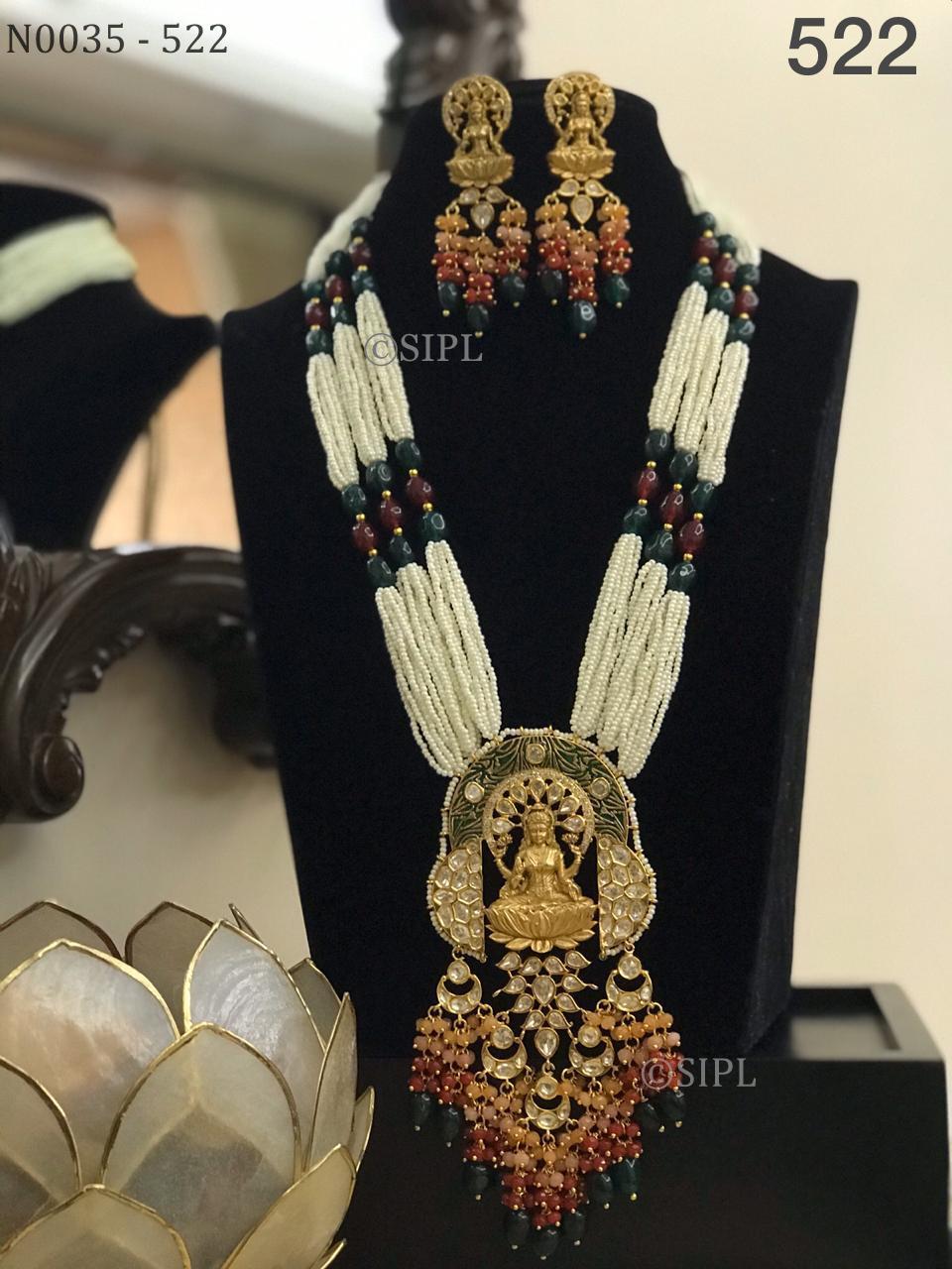 Beautiful Uncut Stone Temple Jewellery Drop Earrings