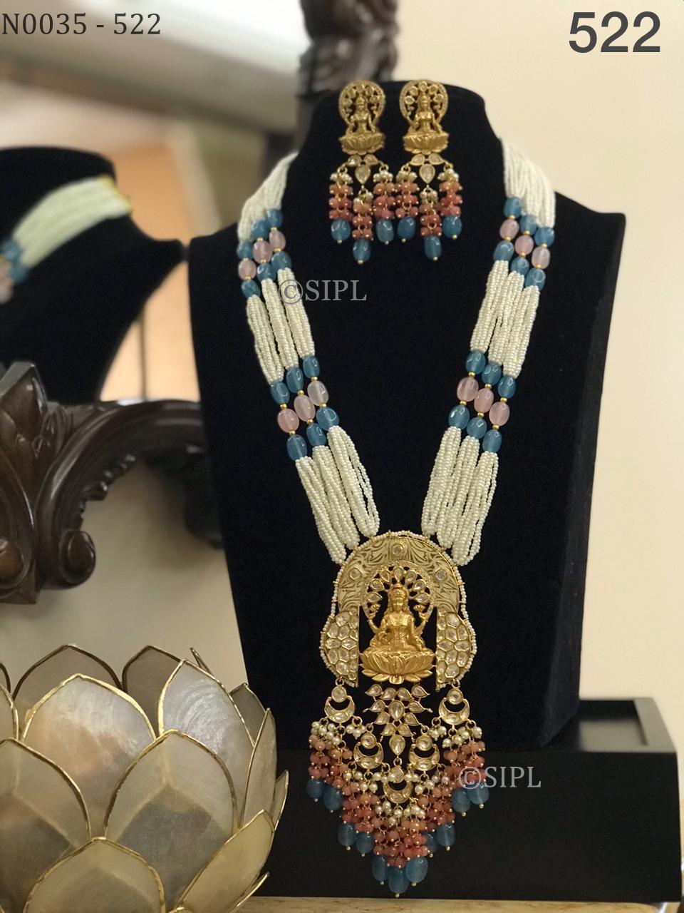 Beautiful Uncut Stone Temple Jewellery Drop Earrings