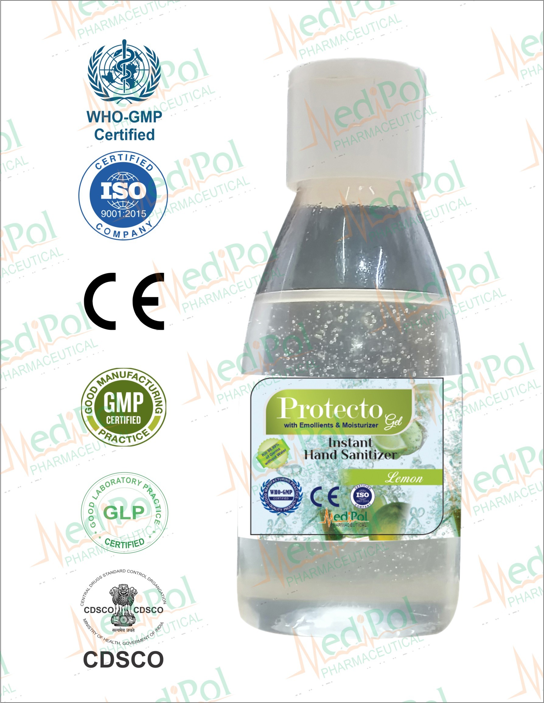 60 Ml Protecto Gel Instant Hand Sanitizer - Iso Propyl Alcohol I.p. 70% V/v, Blue Color, 60ml, For All Ages, External Use, Fast Acting Against Germs