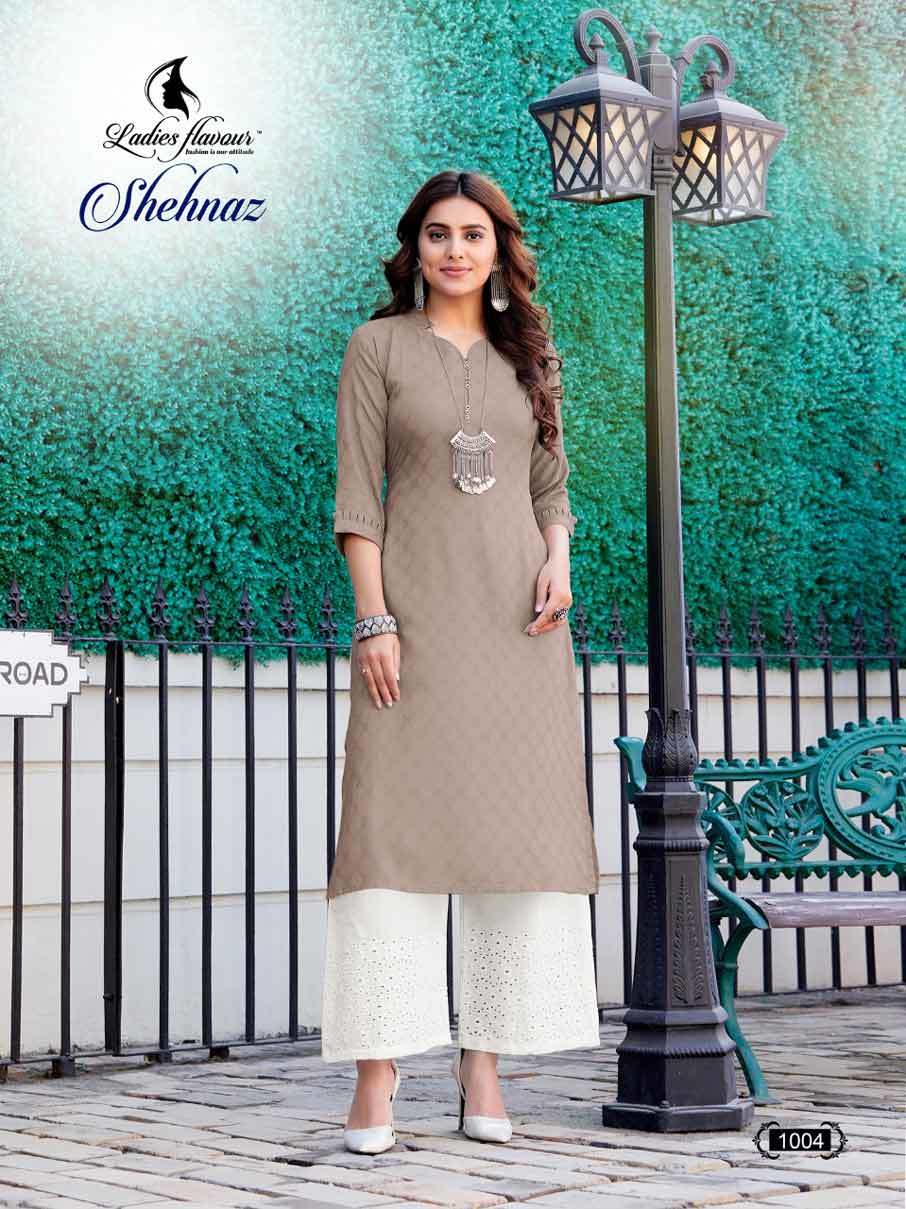 Shehnaz Rayon Dobby Shifali Work Kurti Set - Size M(38) To 3xl(46) | Washable, Plain Pattern, Suitable For All Seasons, Ideal For Formal Wear
