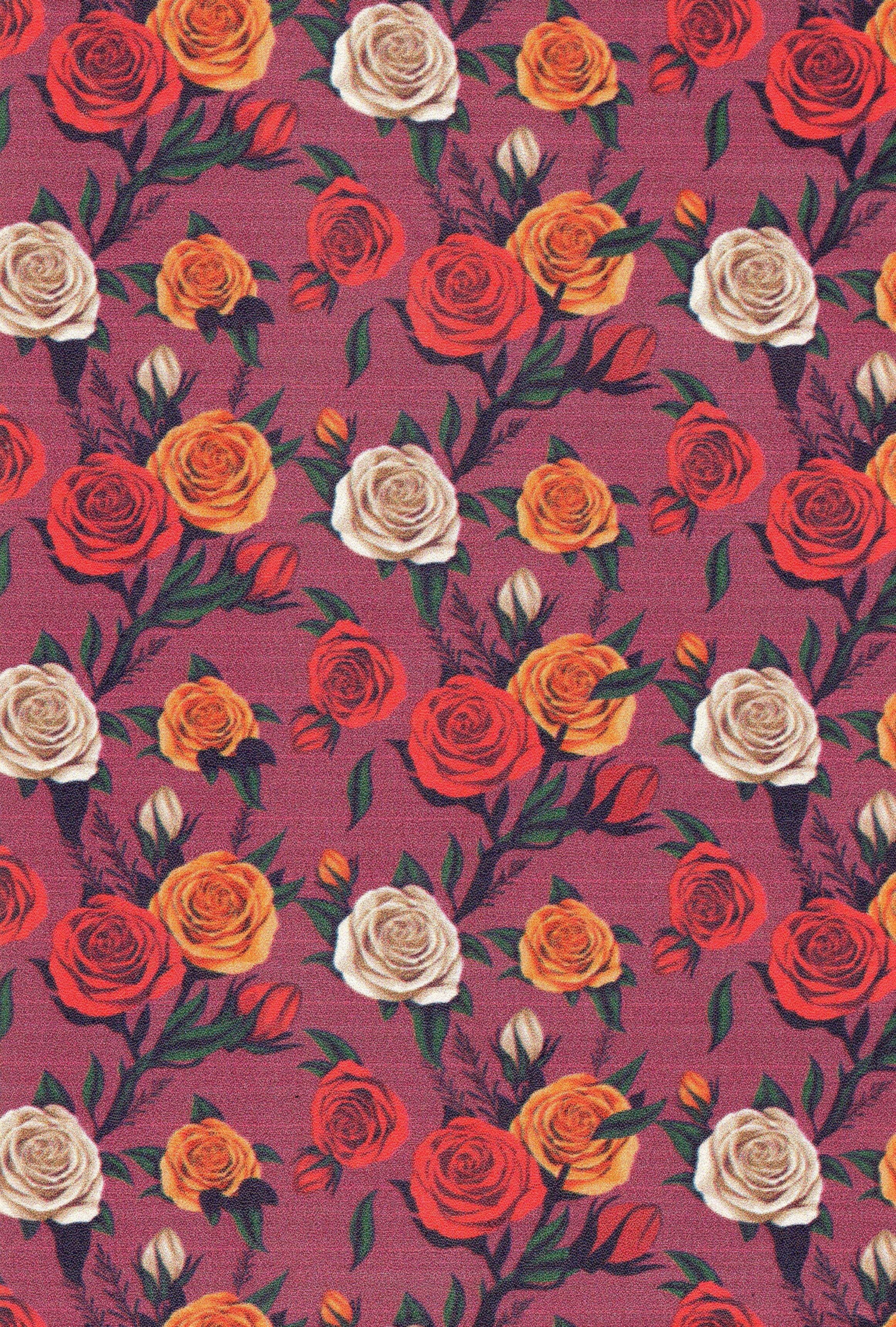 Floral 2 Small Artificial Leather - Multi-color Versatile Style | High Durability, Customizable Size And Thickness, Ideal For Purses And Accessories