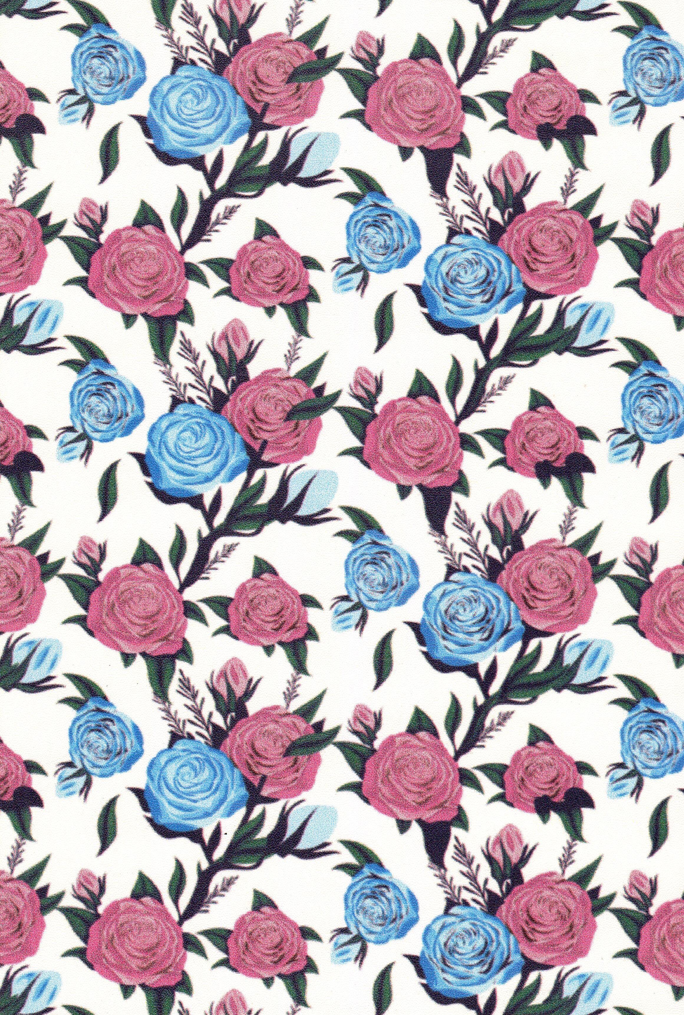 Floral 2 Small Artificial Leather - Multi-color Versatile Style | High Durability, Customizable Size And Thickness, Ideal For Purses And Accessories