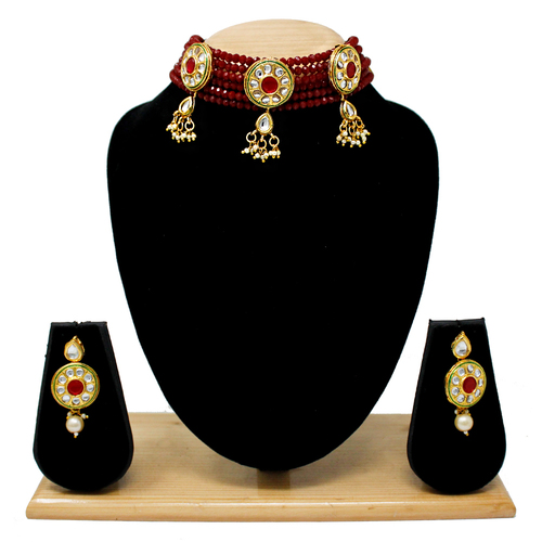 Party Fancy Design Choker Set( Maroon)