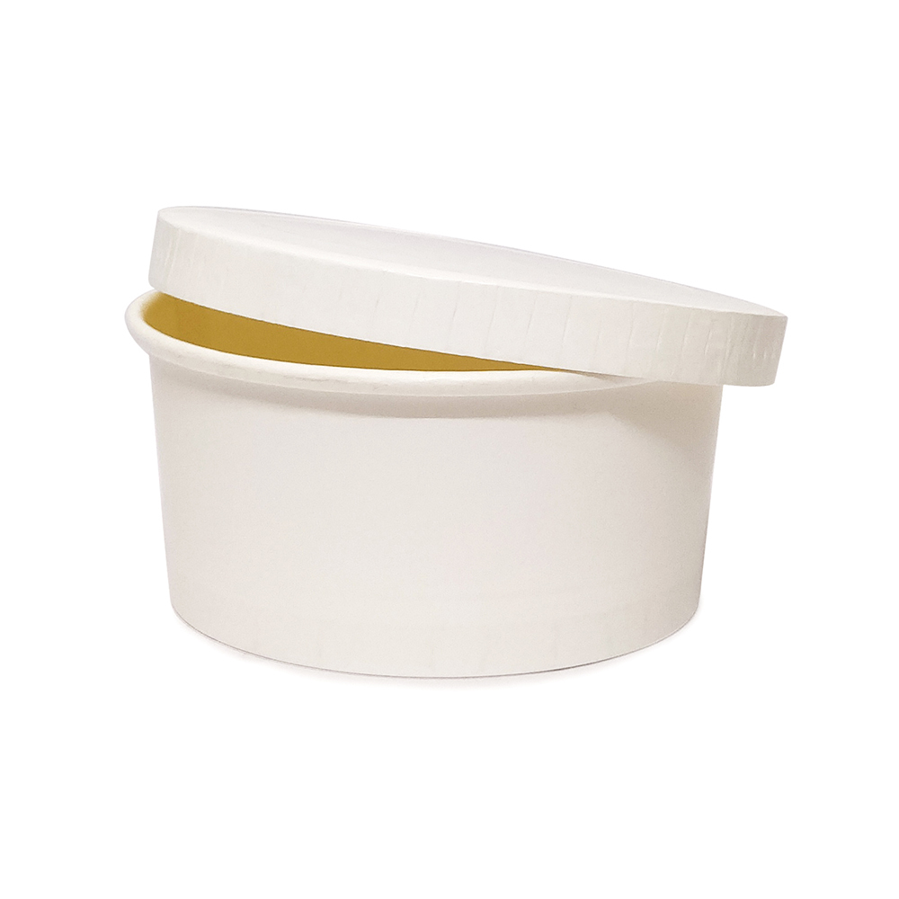 Primaxx Paper Container With Lid (White, 250 Ml) Application: Office & Hotel