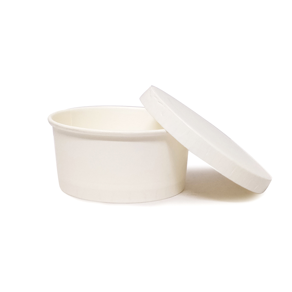 Primaxx Paper Container With Lid (White, 250 Ml) Application: Office & Hotel