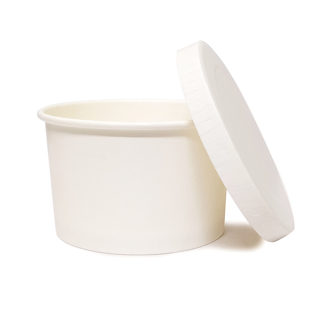 Primaxx Paper Container With Lid (White, 350 Ml) Application: Office & Hotel