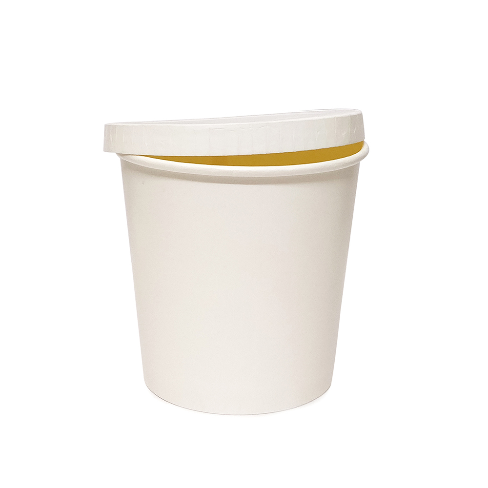 Primaxx Paper Container With Lid (White, 750 Ml) Application: Office & Hotel