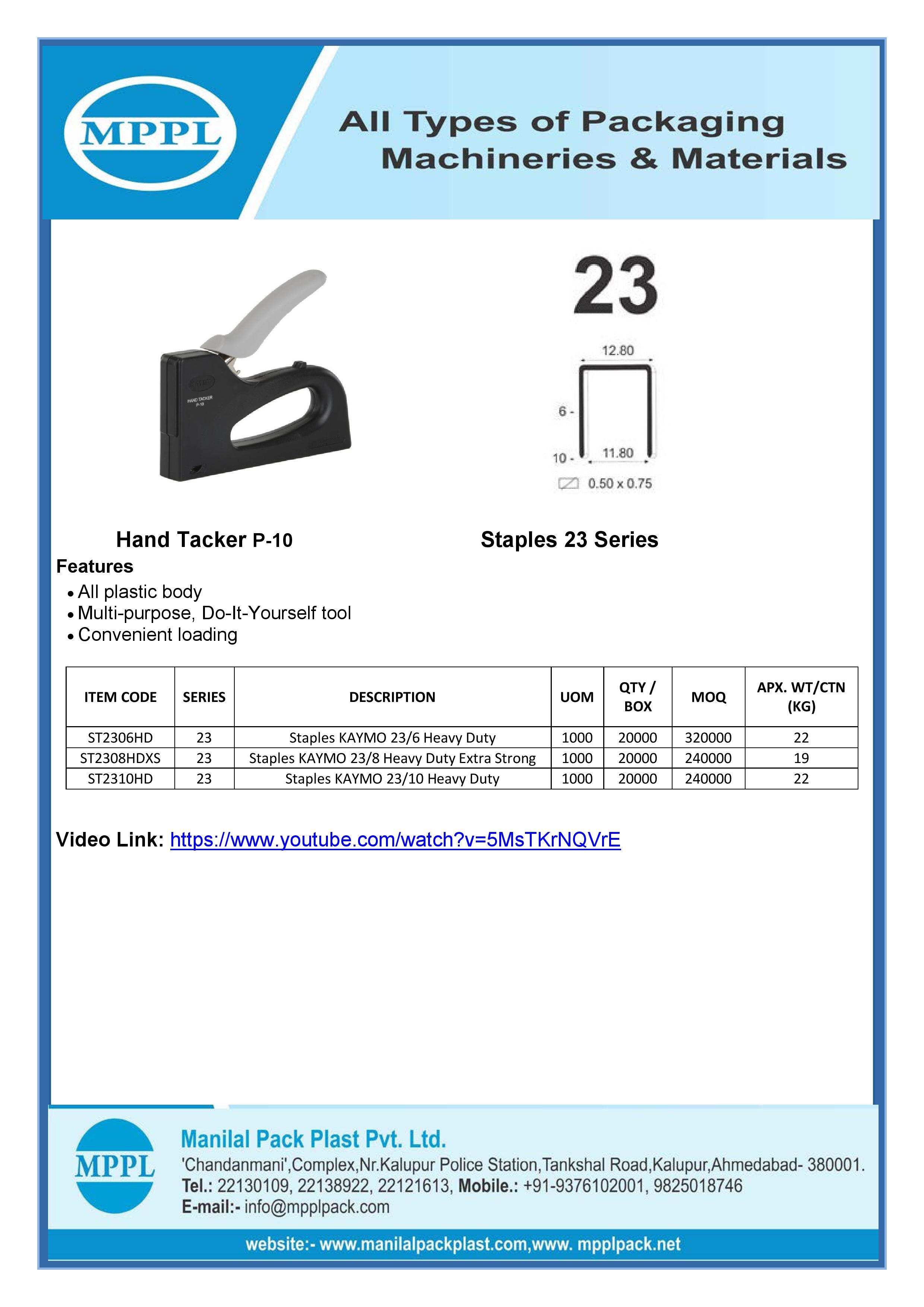 Hand Tacker P-10