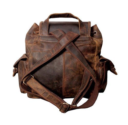 Brown Buffalo Leather Backpack Bag