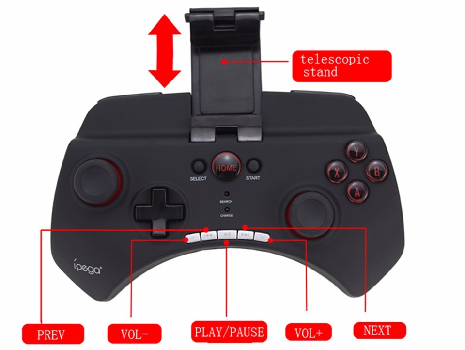Black Android Gamepad Bluetooth Pg-9025