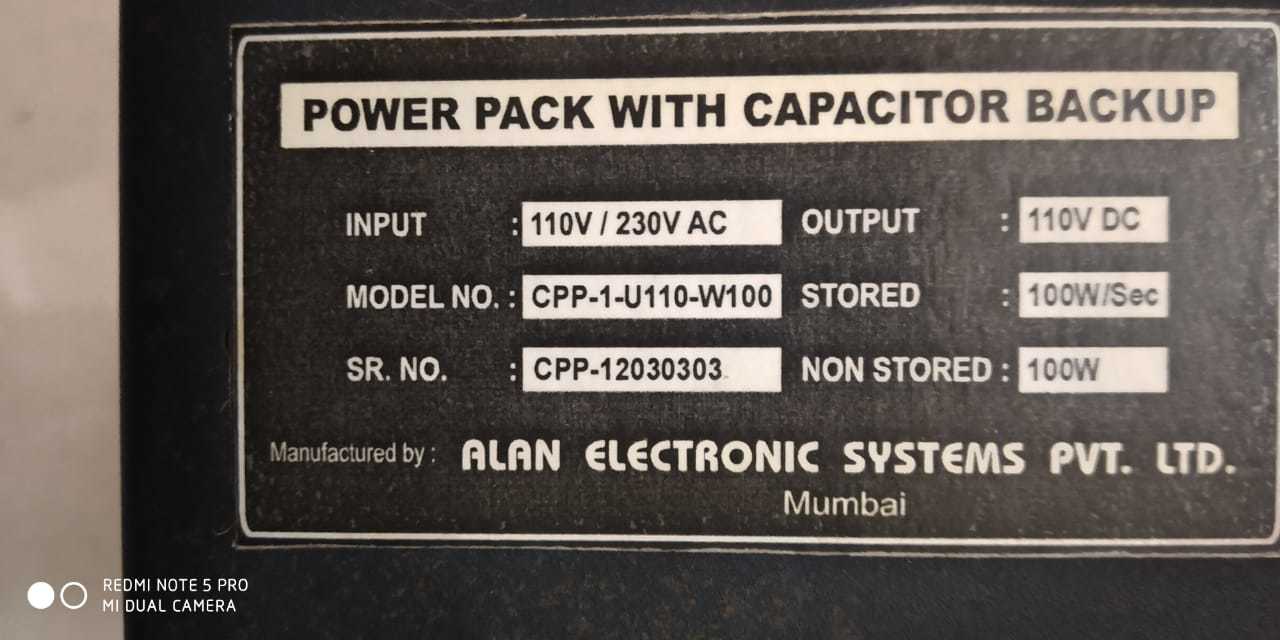 Power Pack With Capacitor Backup Cpp-1-u110-w100