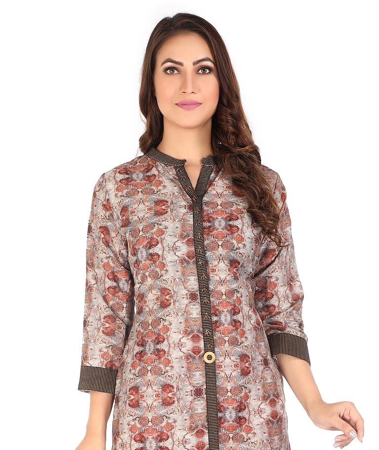 Rayon Kurti - 14 Kg Heavy Rayon, 46 Inches Length | Multi-color, Breathable, Plus Size, Handwork, Dry Clean, Casual & Formal Wear