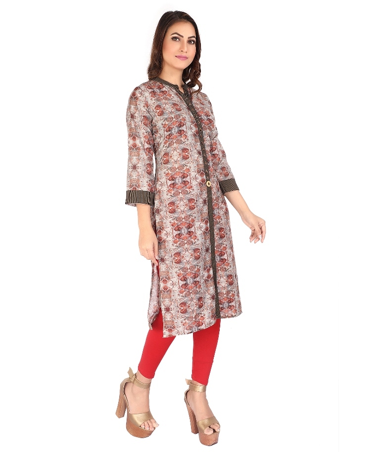 Rayon Kurti - 14 Kg Heavy Rayon, 46 Inches Length | Multi-color, Breathable, Plus Size, Handwork, Dry Clean, Casual & Formal Wear