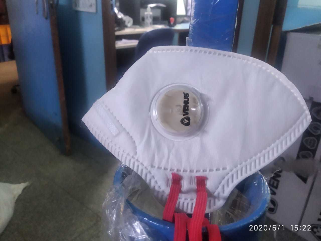 Venus N95 V4200 With Respirator Valve - Non-woven Fabric, Unisex Size, White Color | Breathable Design, Enhanced Airflow, Ergonomic Fit