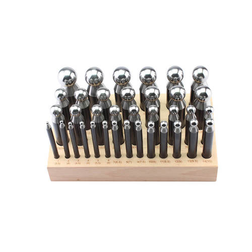 Silver 36 Dapping Punch Set W/Stand