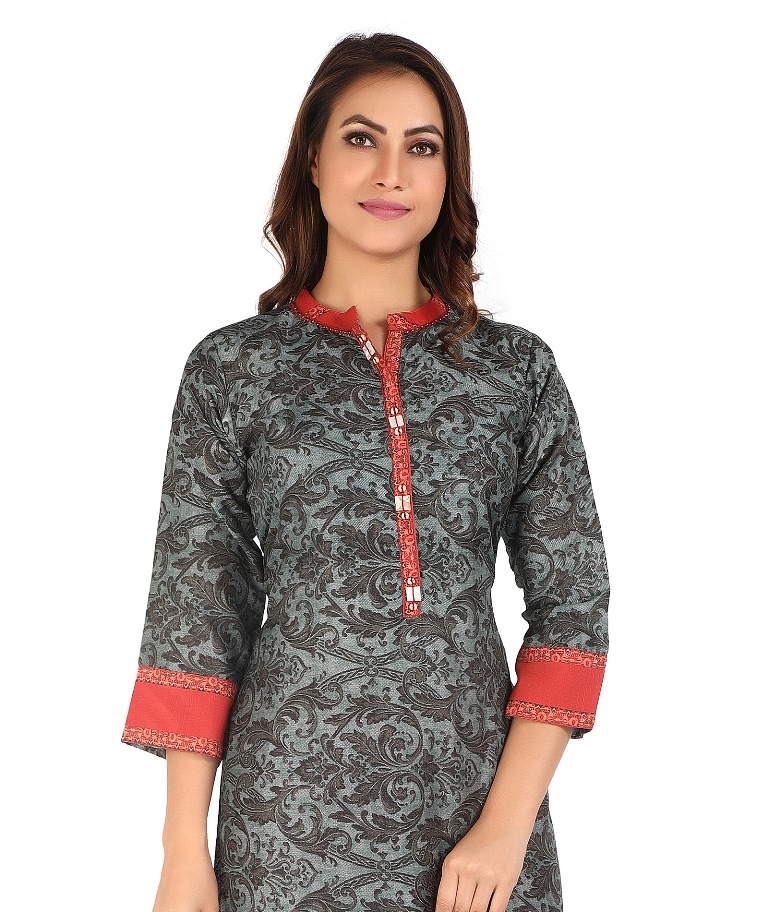 Rayon Printed Kurti - Rayon 14 Kg Heavy, 46 Inches Length, Size M To 2xl | Multi Color, Breathable, Washable, 3/4 Sleeve, Trendy Style