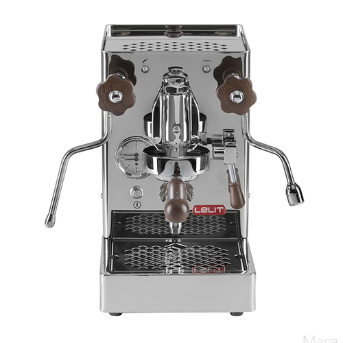 Lelit Mara Pl62 W Espresso Machine - Stainless Steel, 22x40x35.5 Cm | 1.5l Copper Boiler, E61 Group With Mechanical Pre-infusion, Dual Manometer, Anti-burn Steam Wands, Nut Wood Accents