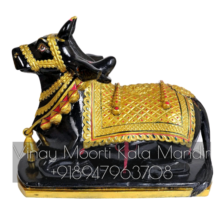 Carving Black Marble Nandi Statue