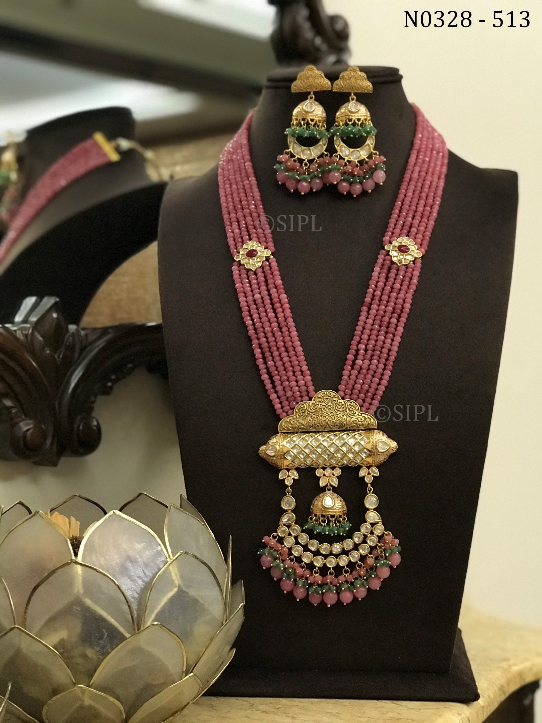 Amazing High Quality Kundan Necklace Set Drop Earrings