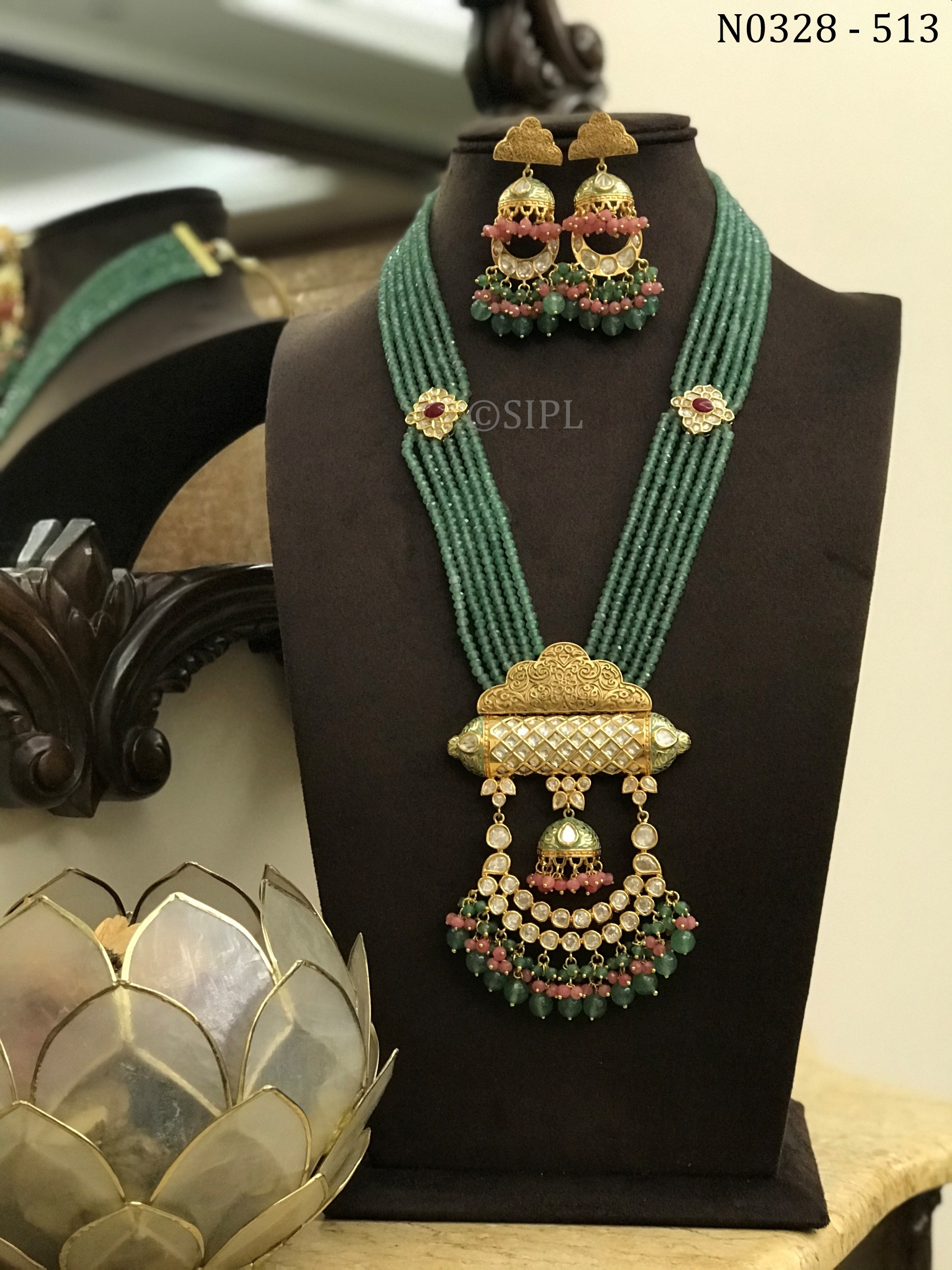 Amazing High Quality Kundan Necklace Set Drop Earrings