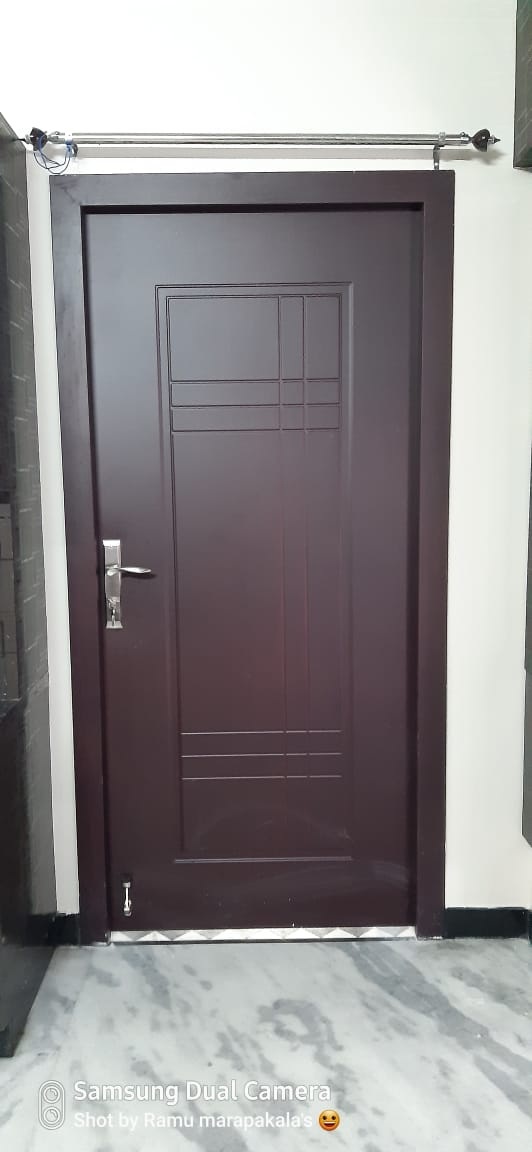 Brown Wood Finish Steel Doors