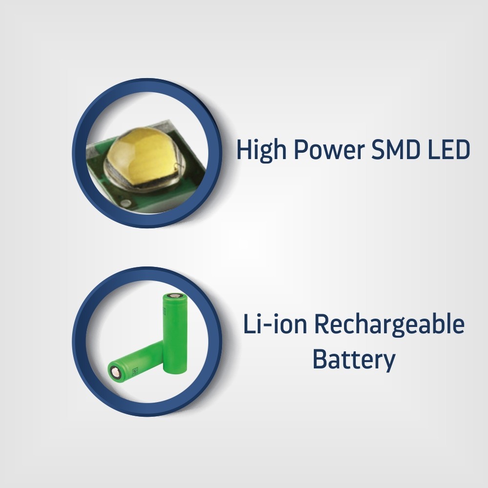 Plastic Abs Rechargeable Battery Led Torch