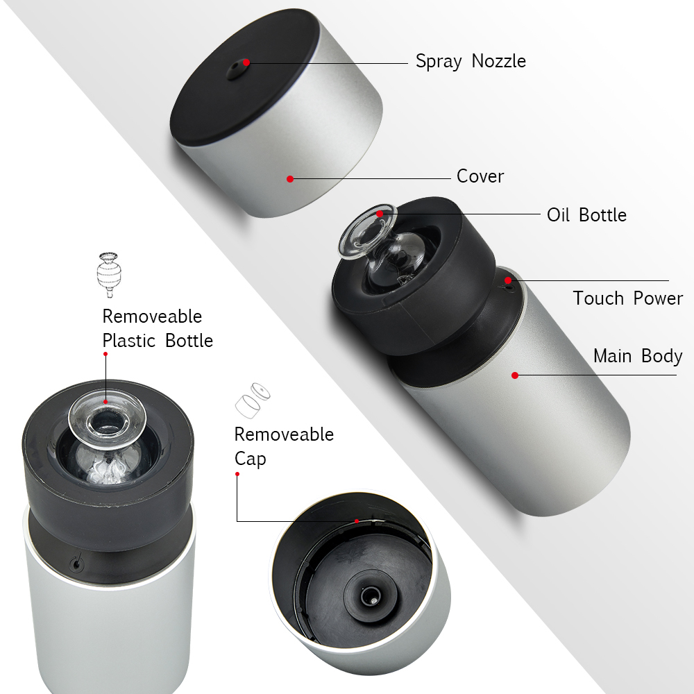 Gray+black Aromatherapy Diffusers Aromaterapia Rechargeable S068