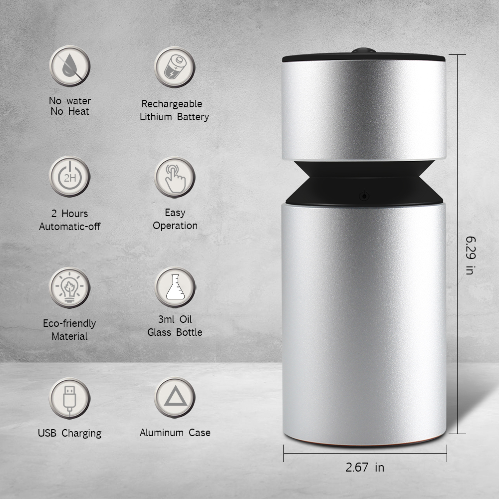 Gray+black Aromatherapy Diffusers Aromaterapia Rechargeable S068