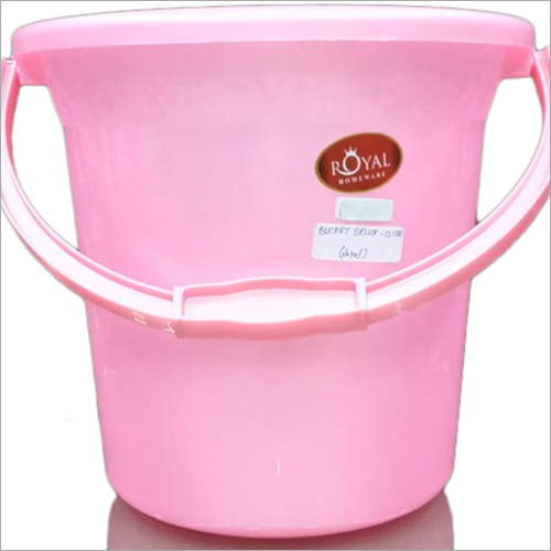 13 Ltrs Plain Bucket - Polypropylene, Medium Size, Multi-Color | Rigid, Round Shape, With Handle for Easy Carrying, Smooth Surface Finish