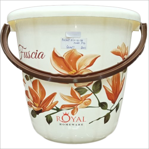 Flora Printed Bucket - 16 Litre Medium Size, Rigid Polypropylene Material, Versatile Color Options