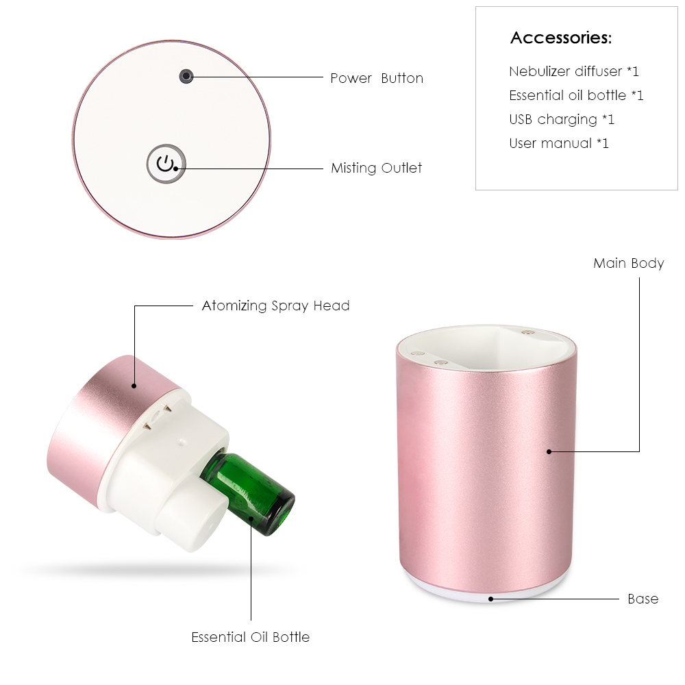 Waterless Essential Oil Diffuser Nebulizing Aromatherapy Diffuser K602 Application: Application: 11-20ala A
