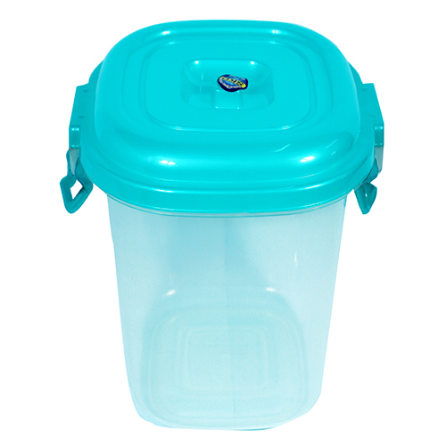 Square Container 12 Ltr - 18 Ltr Plastic PP, Transparent Glossy Finish, Multi-Cavity Design, Available in Green, Blue & Red