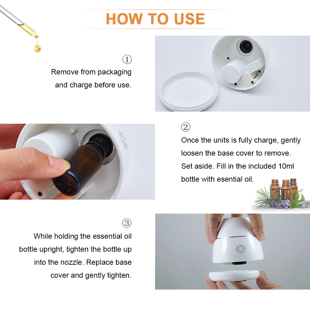 Waterless And Wireless Portable Aromatherapy Diffuser F508 Application: Humidification