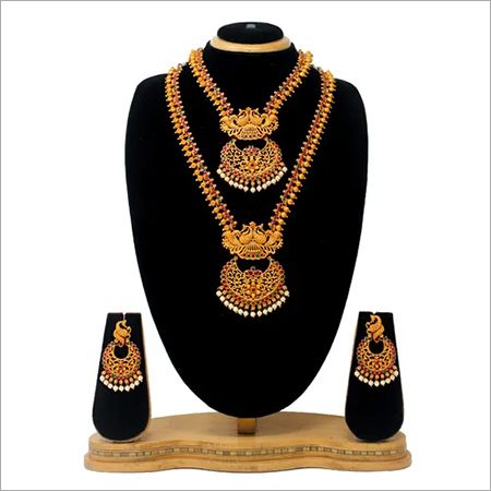 Antique Dual Half Necklace Set For Women
