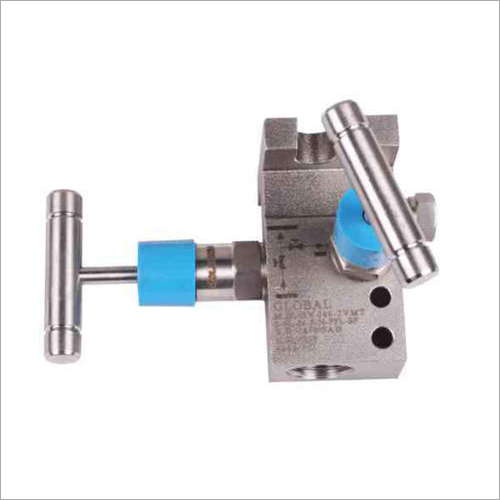 Two Way Manifold Valve - Stainless Steel, 1.5 x 2 x 3 Inches | 1000 psi Pressure Rating, -20 to 150°C Temperature Range, 2 Ports, 100 lpm Flow Rate, 1.2 kg Weight