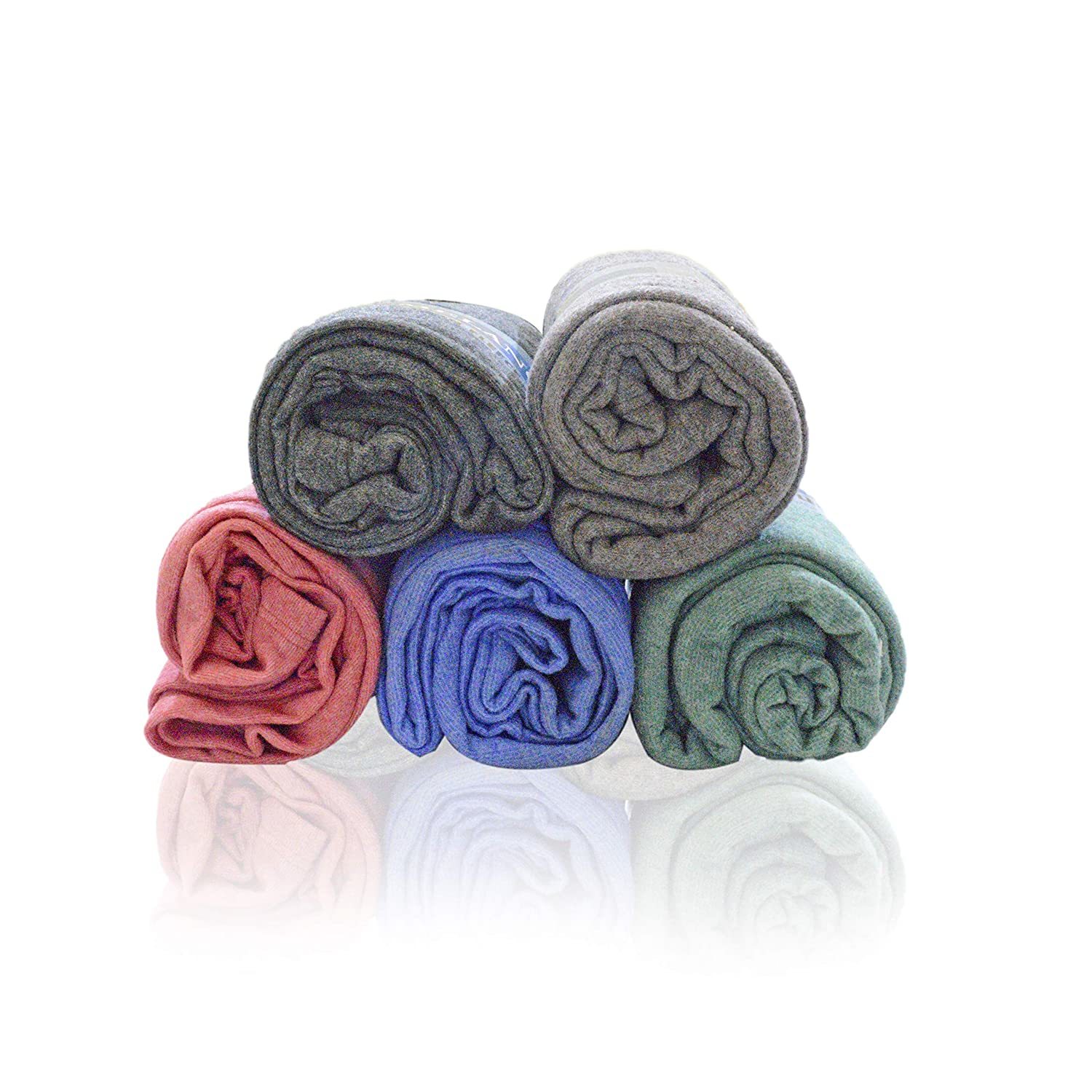 Melange Charity/relief/donation Blanket - 100% Polyester, Twin Size 220x150 Cm, Plain Blue, Green, Red, Brown, Grey | Lightweight, Warm, Hemmed Edges, All-season Use