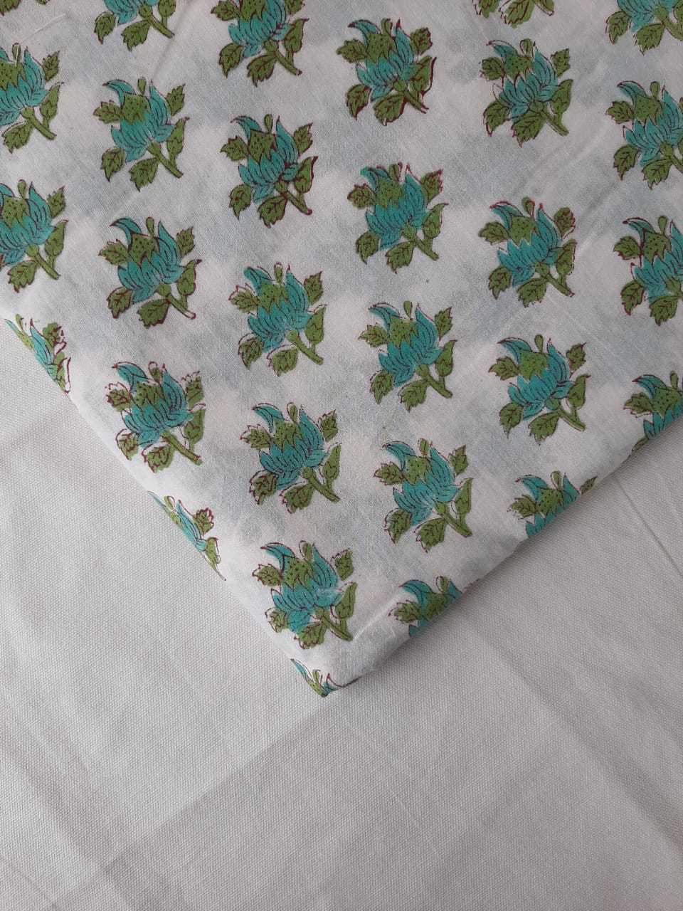 Hand Block Printed Fabrics - Cotton, 10 Meters | Multiple Colors, 120 Gsm, Handmade, Square Shape, Ideal For Home, Hotel, Party, Wedding