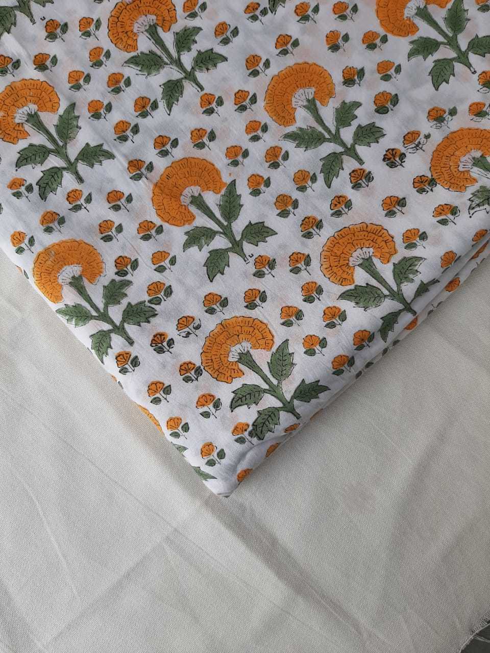 Hand Block Printed Fabrics - Cotton, 10 Meters | Multiple Colors, 120 Gsm, Handmade, Square Shape, Ideal For Home, Hotel, Party, Wedding