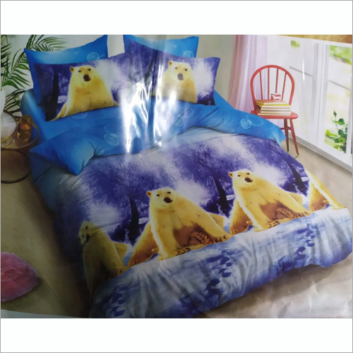 ब्लू 3 डी प्रिंटेड बेड कवर