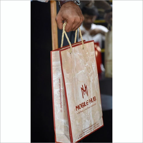 White-Red Shopping Carry Bag