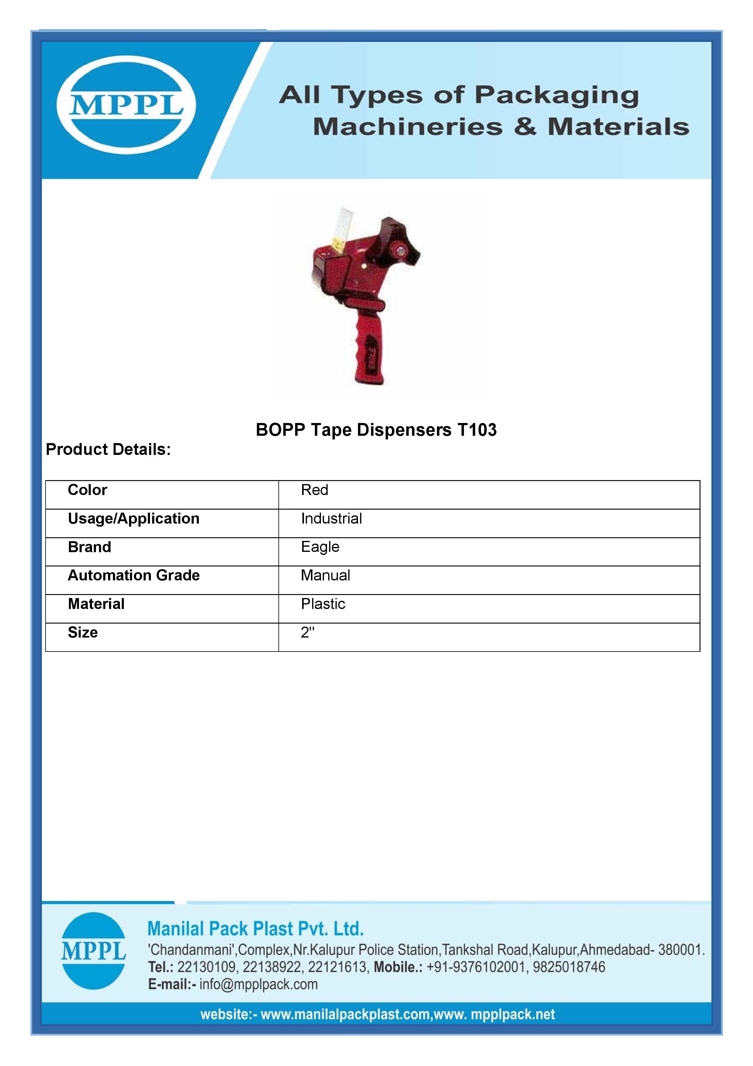 Bopp Tape Dispensers T103