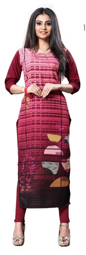 Multi Color Trifoi Crepe Kurti