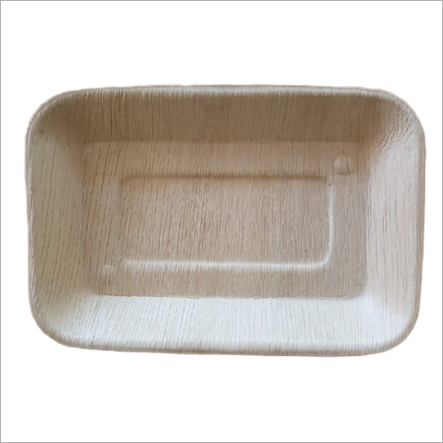 Areca Leaf Rectangle Plate - 11x6 Inch, Light Brown, 100% Eco-Friendly, Disposable and Lightweight for Commercial & Household Use