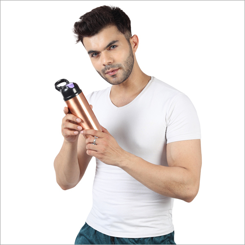 Copper Leak Proof Water Bottle - 500 Ml | Copper Material, Natural Alkaline Water, Anti-bacterial, Improves Ph Balance