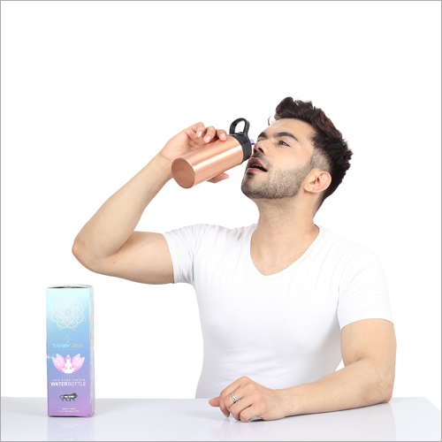 Copper Leak Proof Water Bottle - 500 Ml | Copper Material, Natural Alkaline Water, Anti-bacterial, Improves Ph Balance