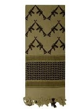 Olive Drab Peru Craneo Espada Gun Rifle Pistola Shemagh Bufanda Scarf