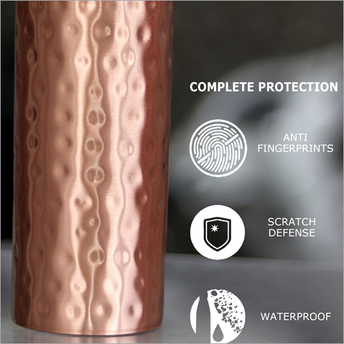 Copper Hammered Water Bottle - 900 Ml | Crafted From Quality Copper Ideal For Residential & Commercial Use